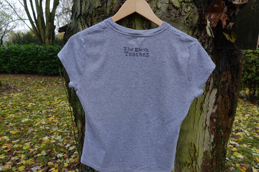 Amy Naylor Upcycled T-Shirt – “The Earth Teaches” Back Print