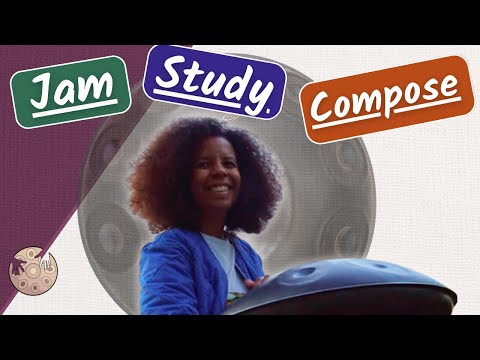 Video tutorial by Rosie Bergonzi demonstrating how to use D Kurd 10 Handpan Chord Cards to learn, compose, and jam