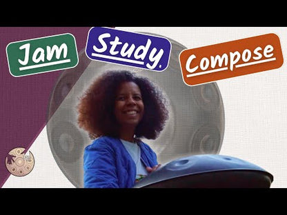 Video tutorial by Rosie Bergonzi demonstrating how to use D Kurd 10 Handpan Chord Cards to learn, compose, and jam